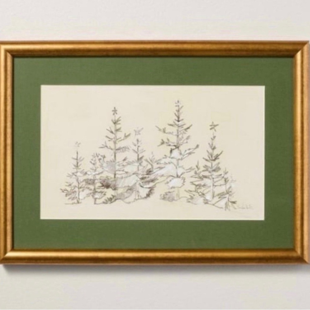 Hearth & Hand with Magnolia 10"x14" Tree Sketch Framed Christmas Wall Art